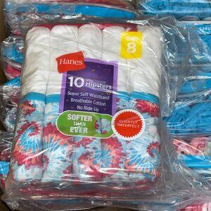 Hanes Girls’ Tagless Hipsters – LOT 41 - 240 pcs – 24 packs (10 ea) – Sz 8 NEW